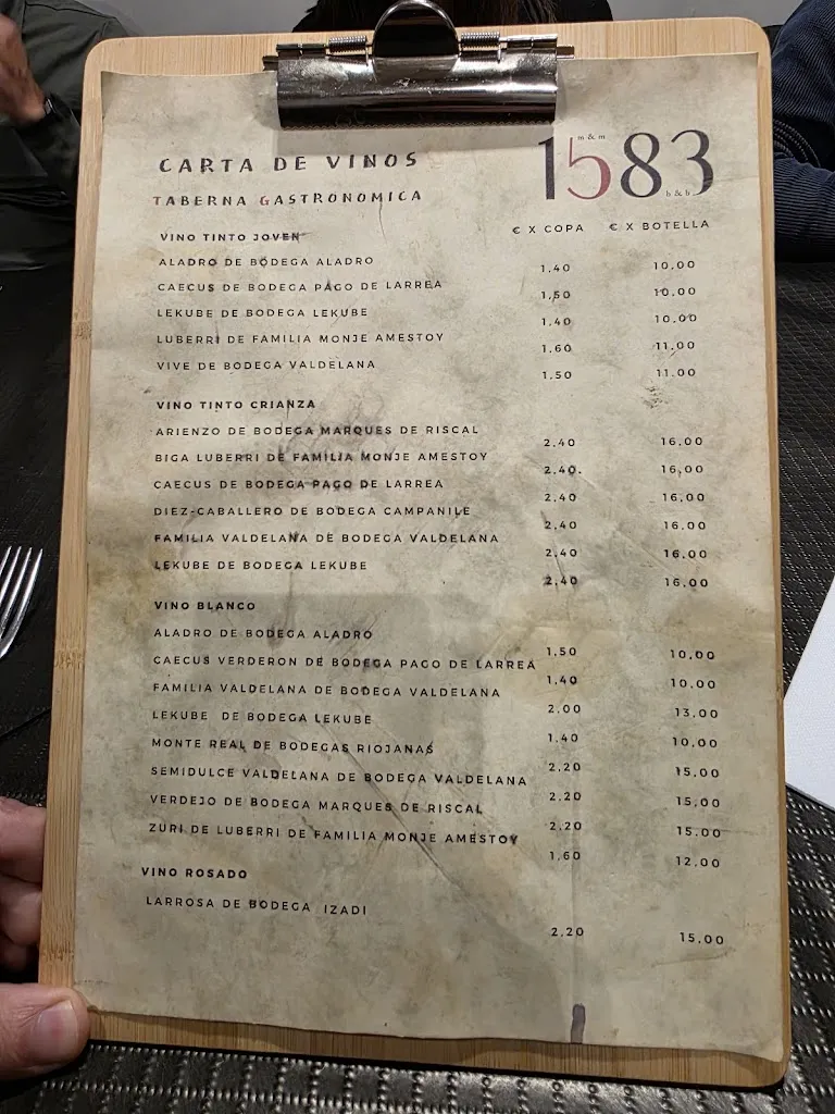 Menu_Taberna Gastronómica 1583_Elciego_image_1