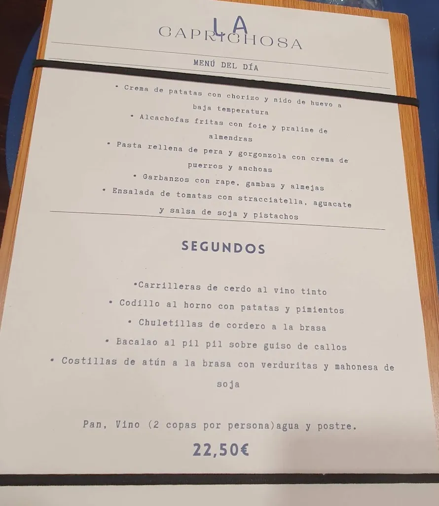 Menu_La Caprichosa_Elciego_image_1