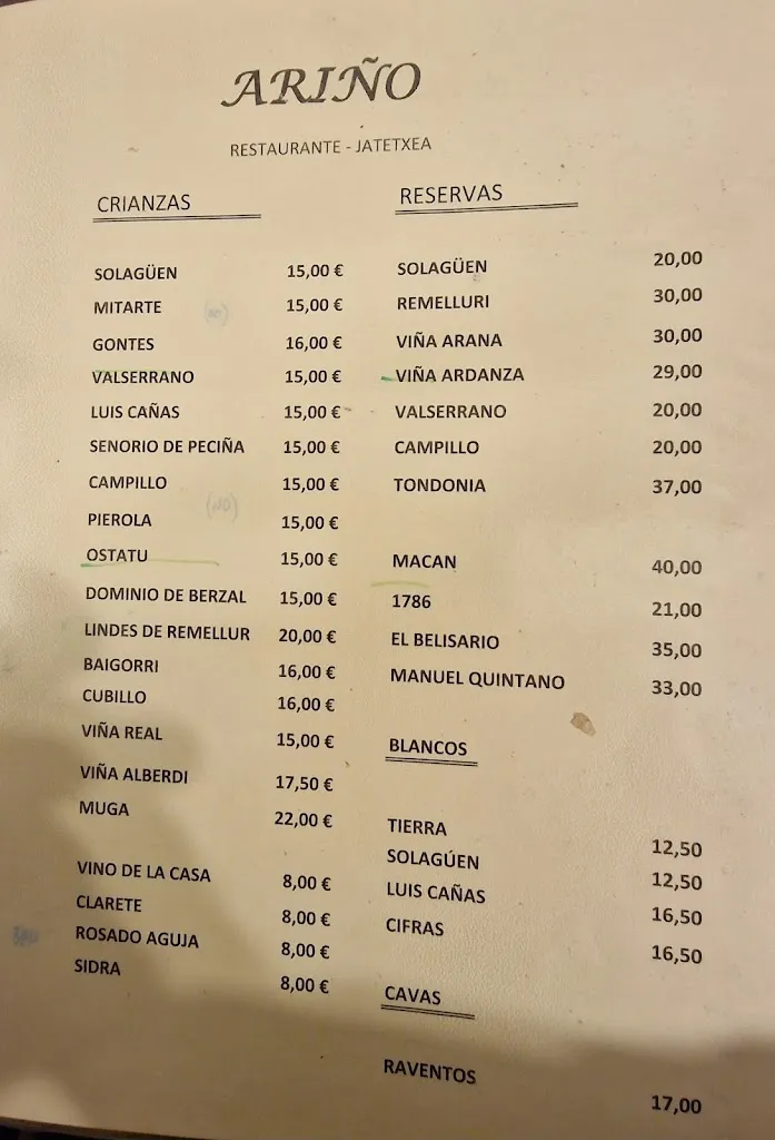 Menu_Restaurante Ariño_Labastida/Bastida_image_1