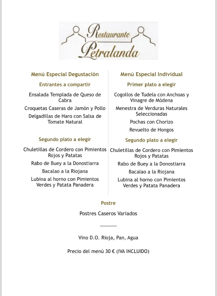 Menu_Restaurante Petralanda_Labastida/Bastida_immagine_2