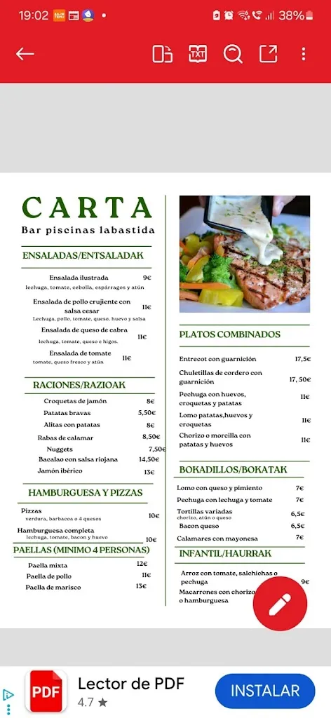 Menu_Bar piscinas labastida_Labastida/Bastida_image_1