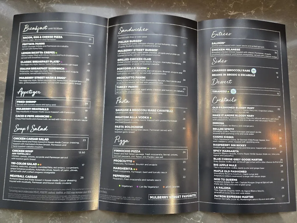 Menu_Mulberry Street_Laguardia_image_1
