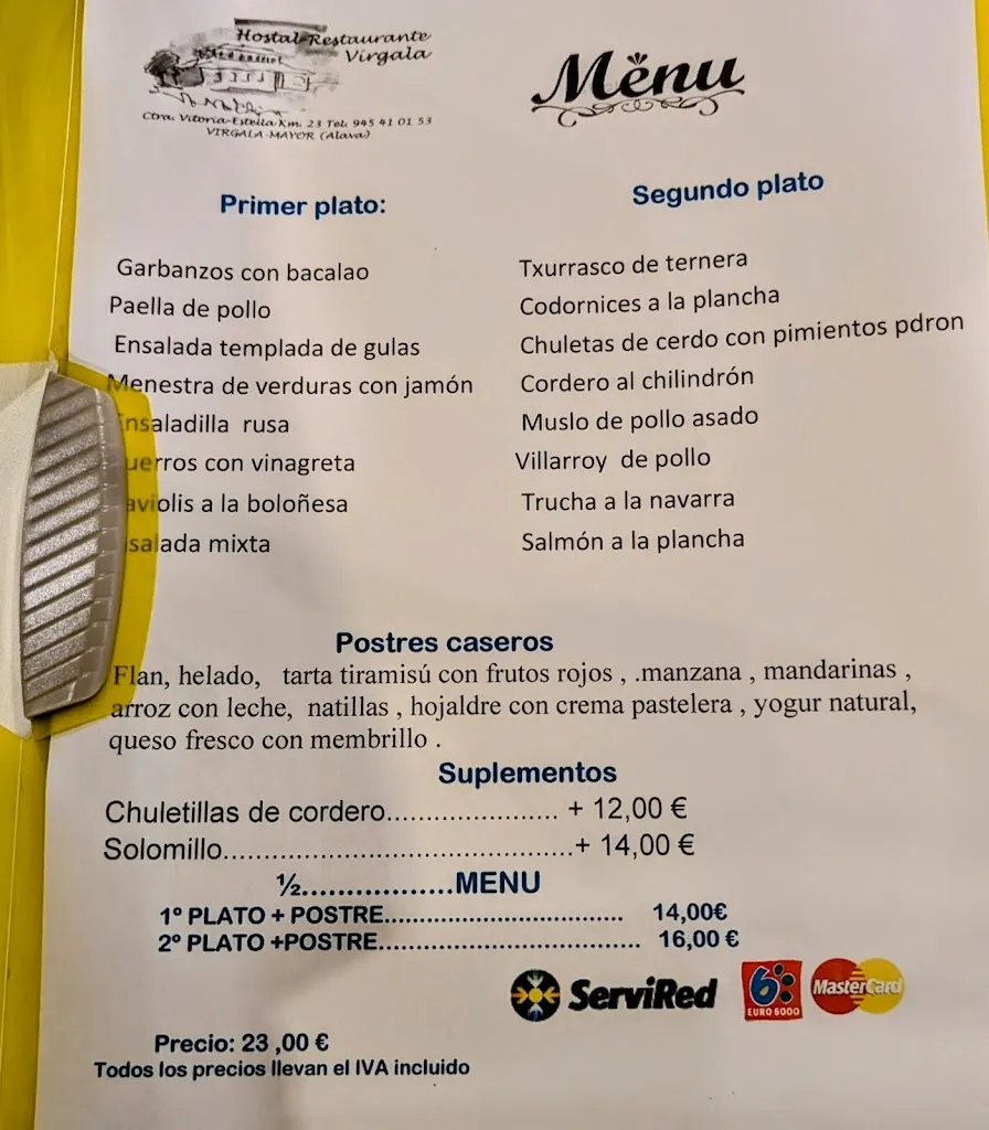 Menu_Hostal-Restaurante Virgala_San Millán/Donemiliaga_image_1