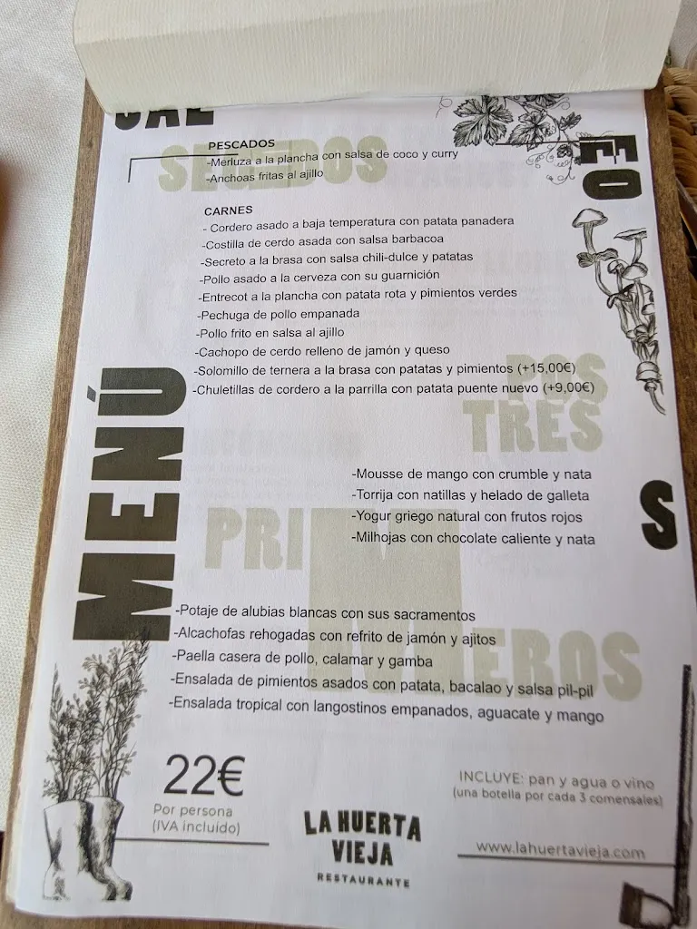 Menu_Restaurante La Huerta Vieja_Yécora/Iekora_image_2