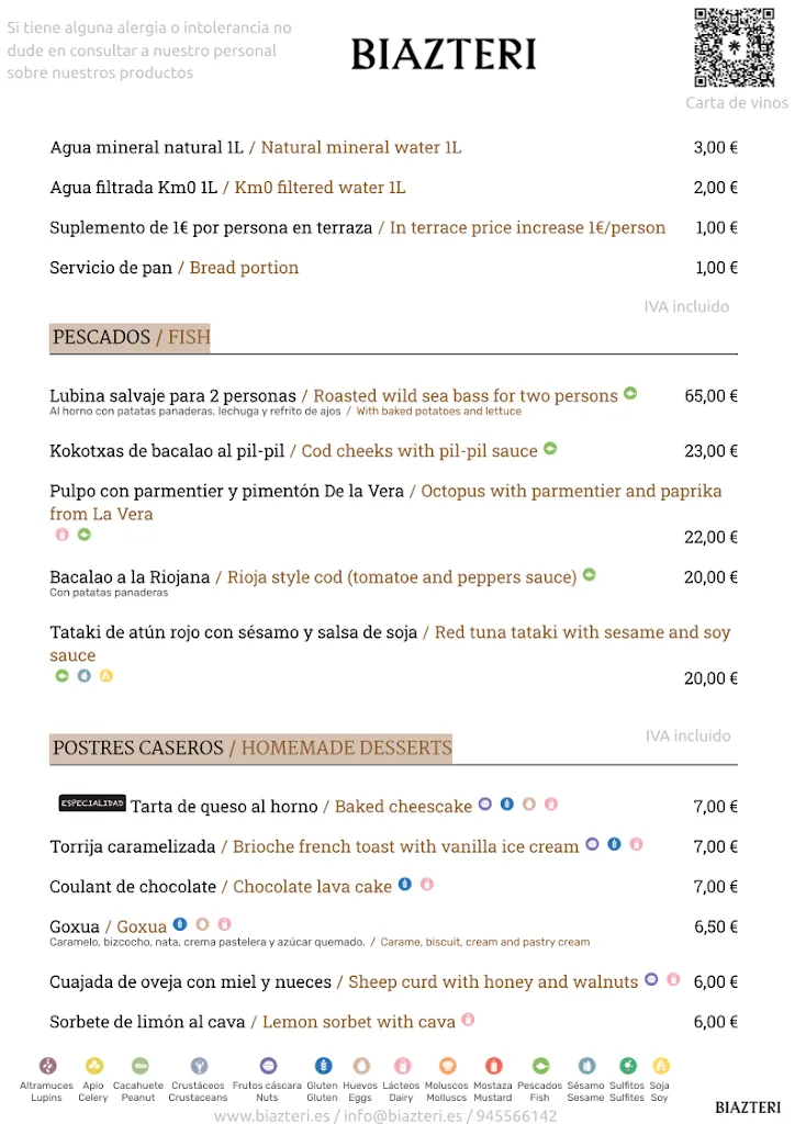 Menu_Restaurante Biazteri 1974_Yécora/Iekora_image_2