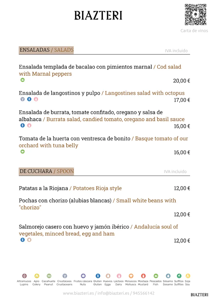 Menu_Restaurante Biazteri 1974_Yécora/Iekora_image_4