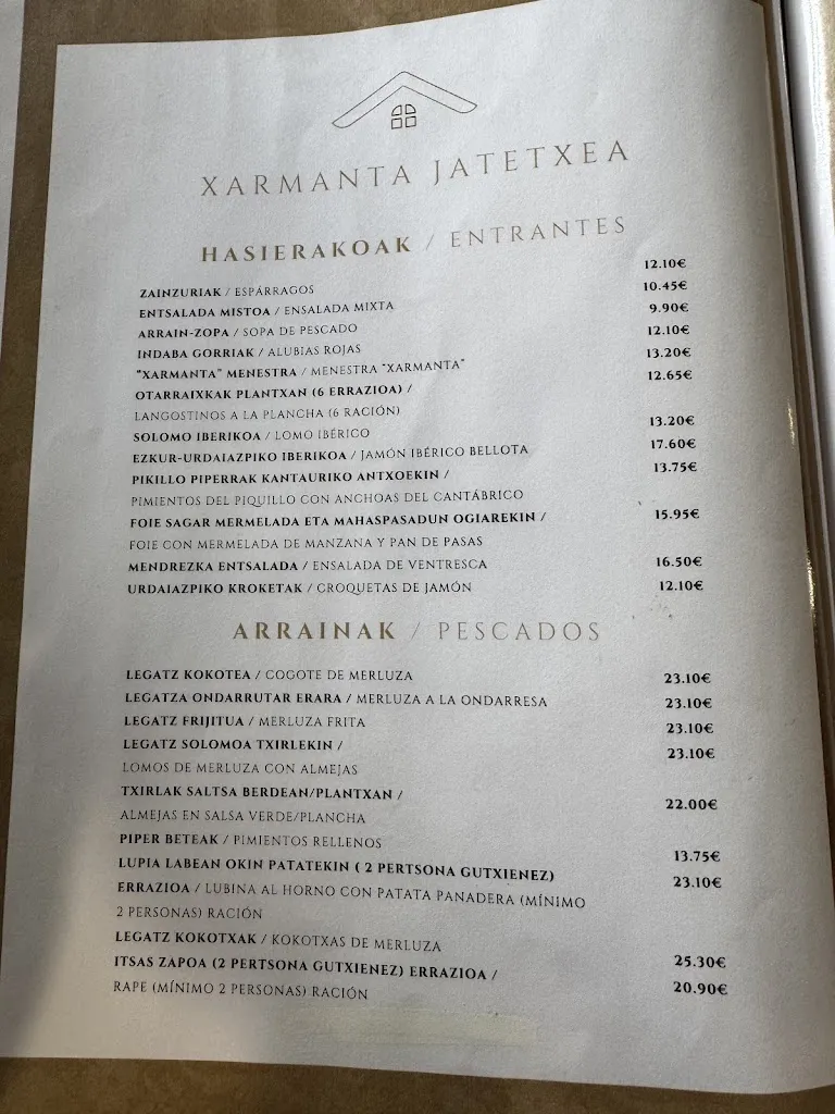 Menu_Restaurante Xarmanta_Laudio/Llodio_image_1
