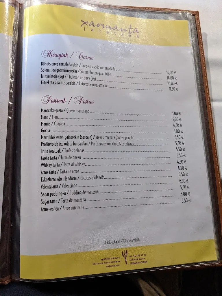 Menu_Restaurante Xarmanta_Laudio/Llodio_image_4