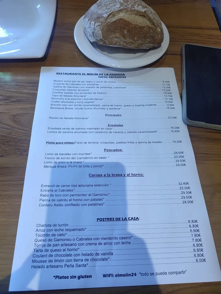 Menu_Restaurante El Molín de la Pedrera_Cangas de Onís_immagine_4
