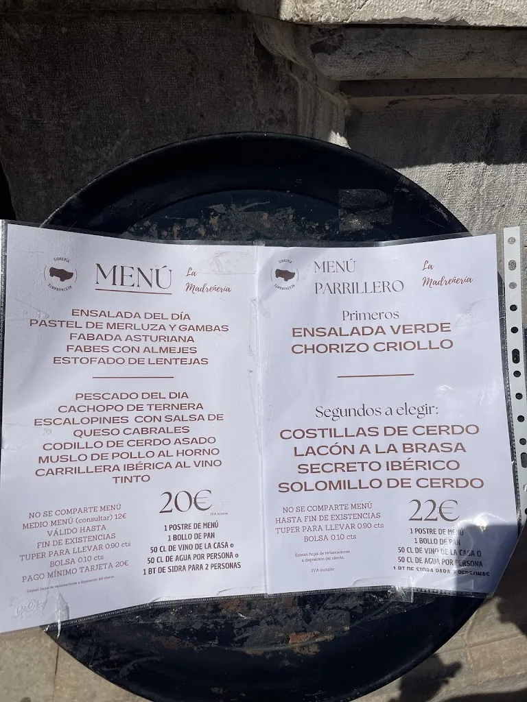 Menu_La Madreñeria_Cangas de Onís_image_3