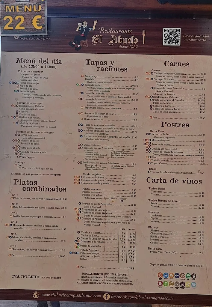 Menu_El Abuelo_Cangas de Onís_image_2