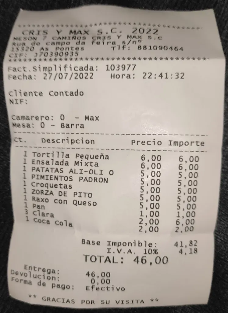 Pedro Falcon_Mesón 7 Camiños_As Pontes de García Rodríguez_review