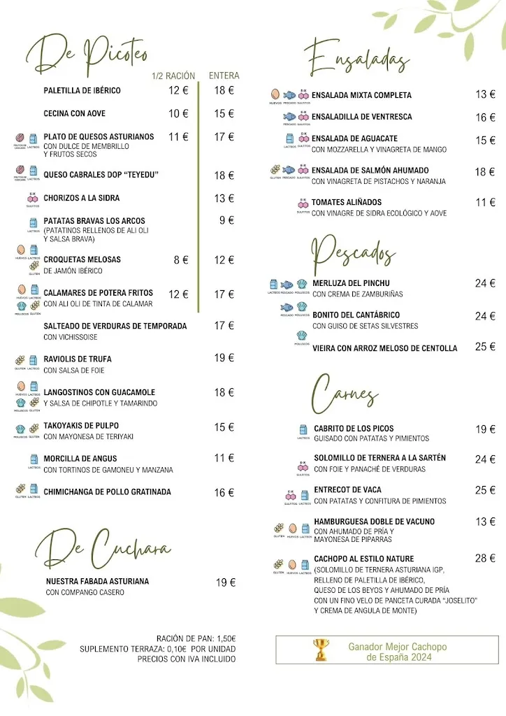 Menu_Restaurante Los Arcos_Cangas de Onís_immagine_1