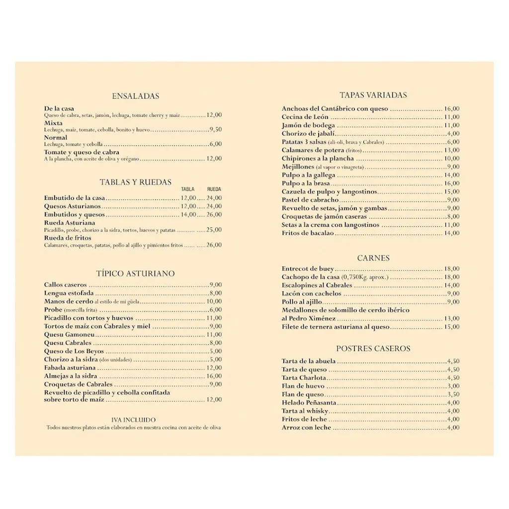 Menu_Sidreria Vega Redonda_Cangas de Onís_image_4