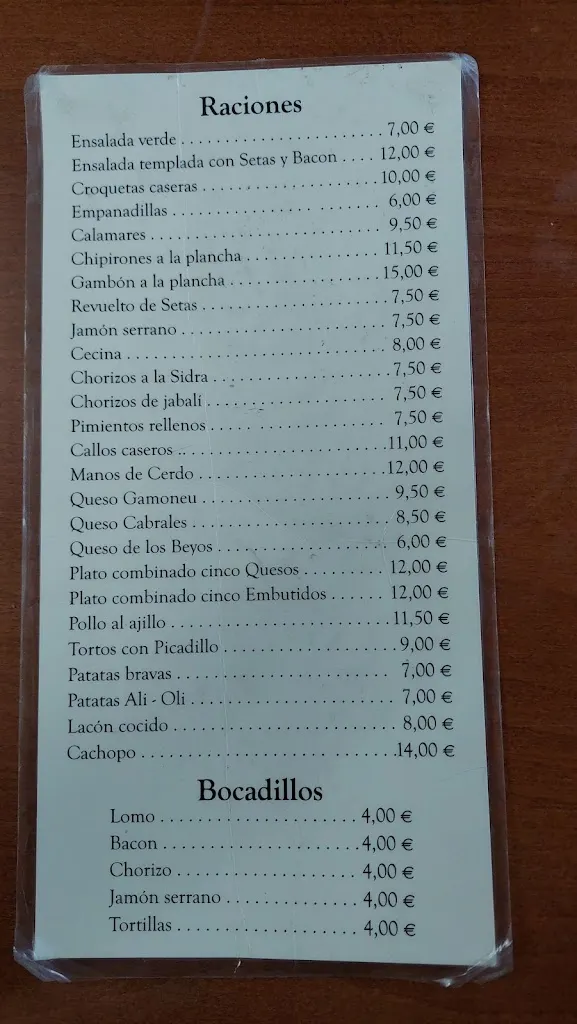Menu_Sidrería La Caldera_Cangas de Onís_immagine_1