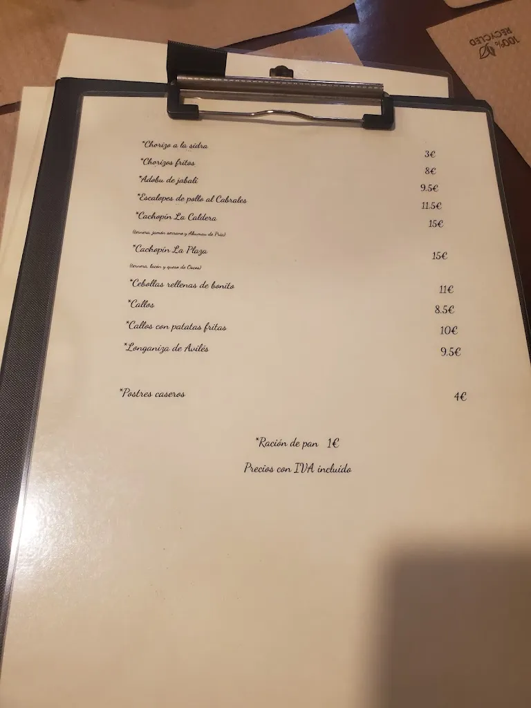 Menu_Sidrería La Caldera_Cangas de Onís_immagine_3