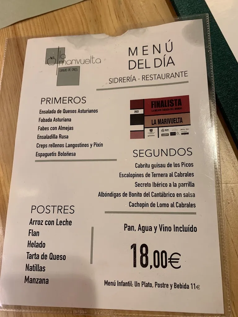 Menu_Sidrería Restaurante La Marivuelta_Cangas de Onís_image_4