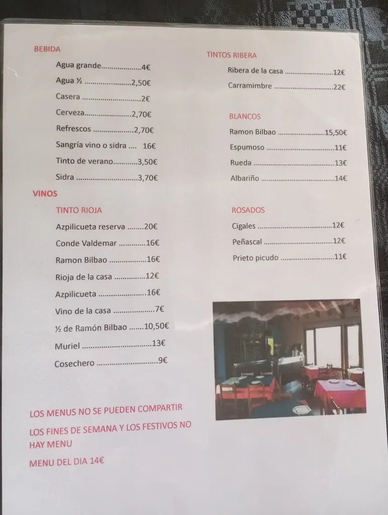 Menü_Bar Restaurante Carrales_Caravia_Bild_3