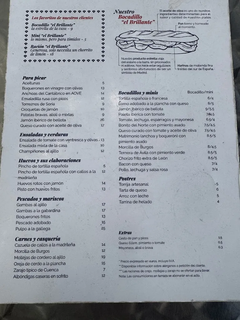 Menu_Bar El Brillante_Caravia_image_4