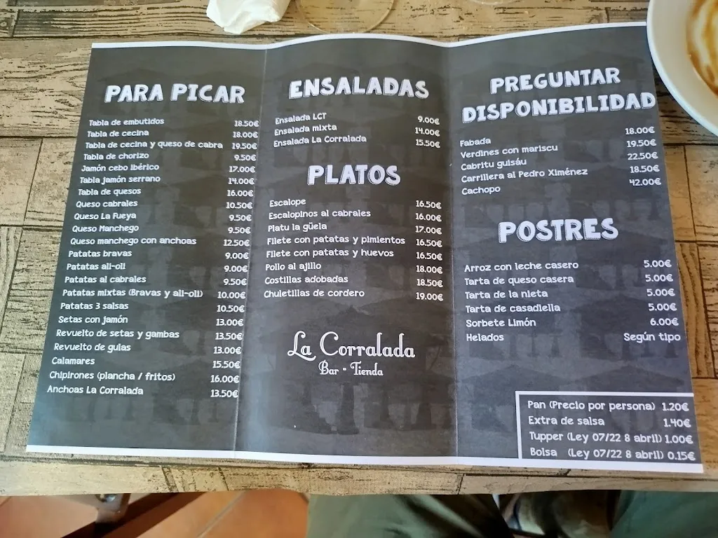 Menu_La Corralada Bar Tienda_Caravia_image_3