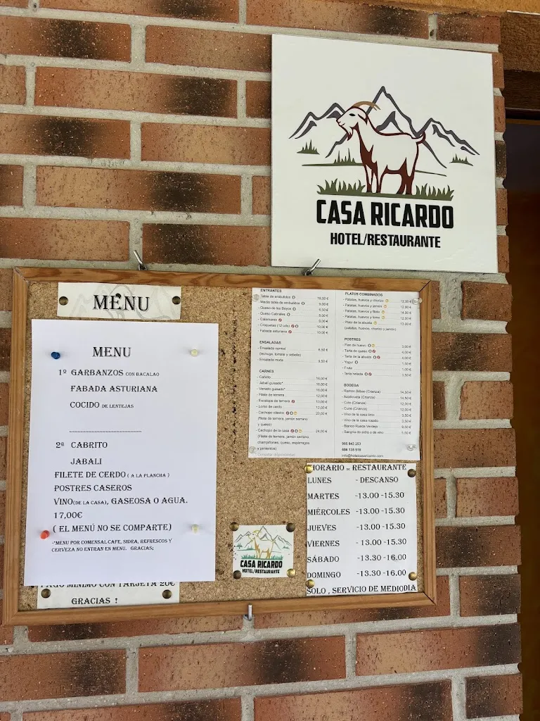 Menu_Hotel Rural Restaurante Casa Ricardo Sellaño_Amieva_image_1