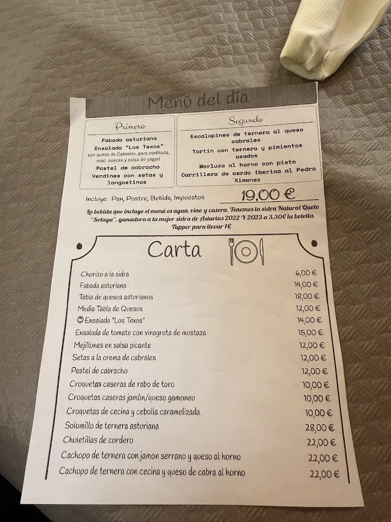 Menu_Restaurante Los Texos_Amieva_immagine_1