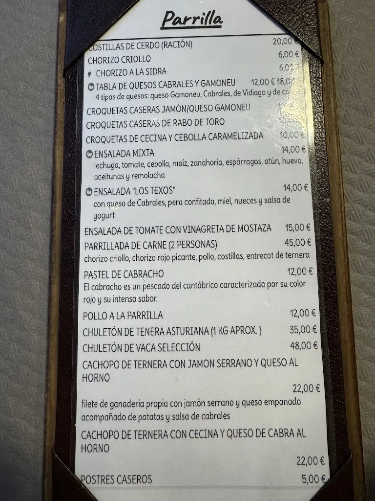 Menu_Restaurante Los Texos_Amieva_immagine_3