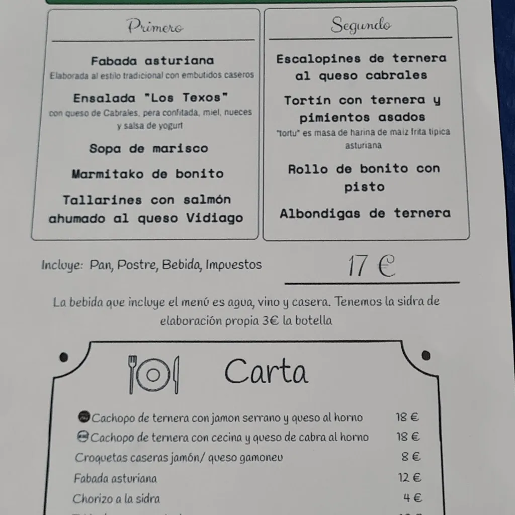 Menu_Restaurante Los Texos_Amieva_immagine_4