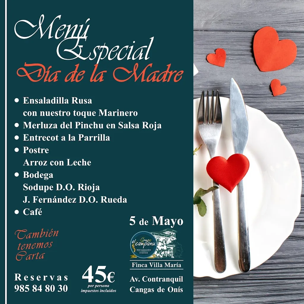 Menu_El Campanu FINCA VILLA MARÍA | Restaurante | Sidrería | Marisquería_Amieva_immagine_1