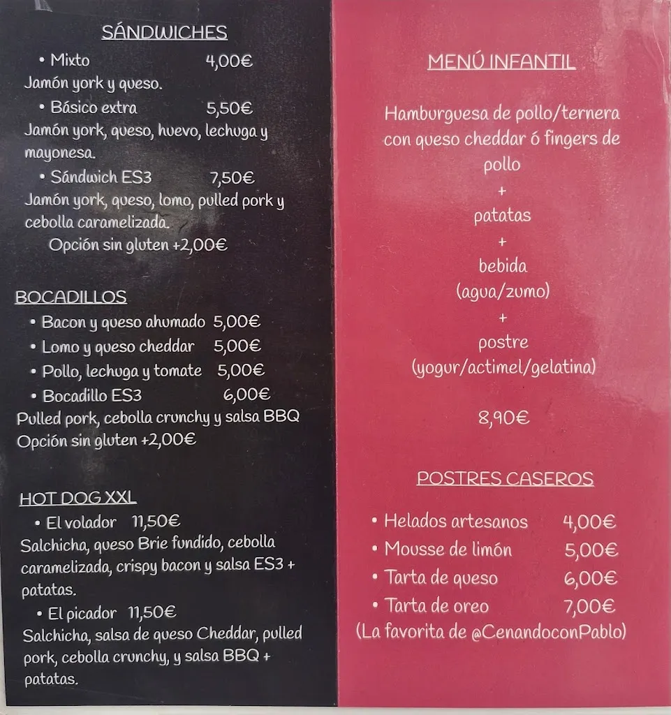 Menu_ES3 burger_Cangas del Narcea_image_1