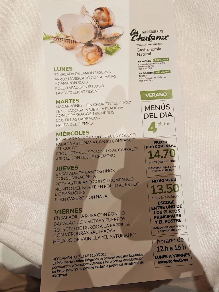Menu_La Chalana Seafood Restaurant_Avilés_image_3