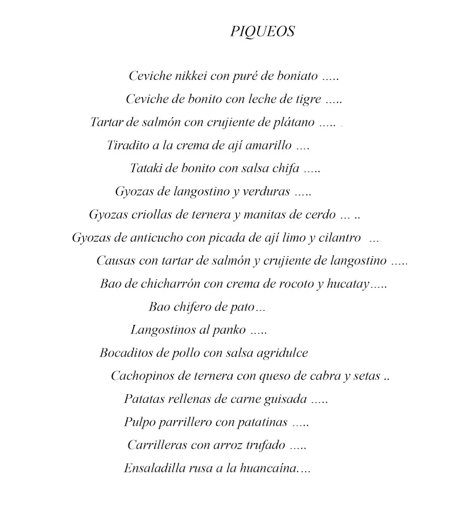 Menu_Ronda 14. Restaurante peruano fusión en Avilés_Avilés_image_2