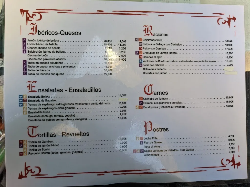 Menu_El bello Otero_Avilés_image_1