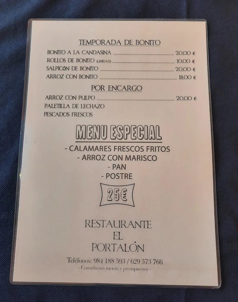 Menu_Restaurante El Portalón_Carreño_immagine_1