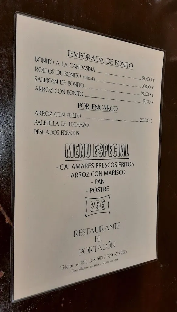 Menu_Restaurante El Portalón_Carreño_immagine_3
