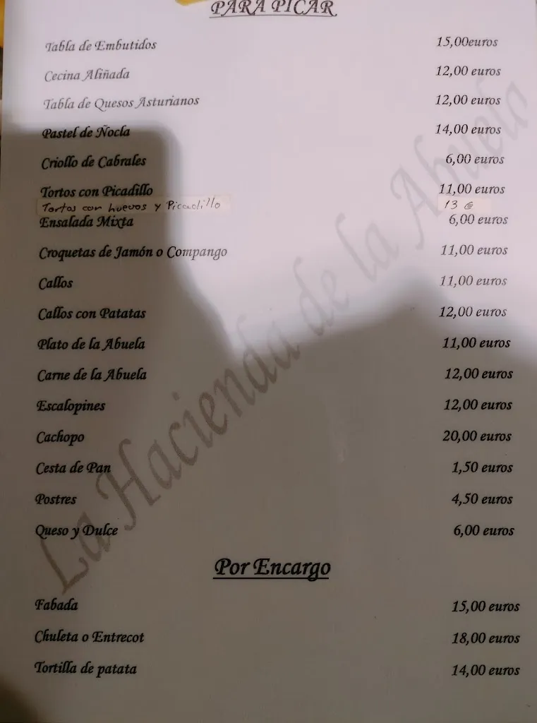 Menu_Llagar La Hacienda De La Abuela,_Carreño_image_1