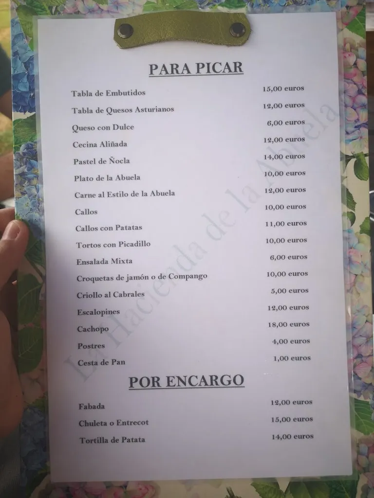Menu_Llagar La Hacienda De La Abuela,_Carreño_image_2