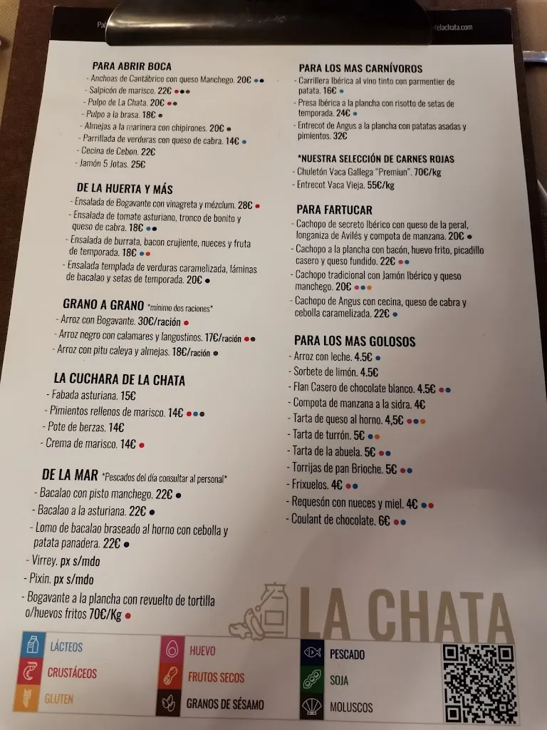 Menü_Restaurante La Chata_Castrillón_Bild_1