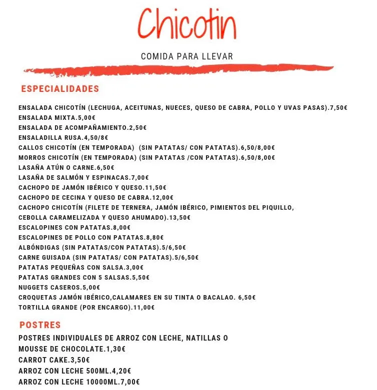 Menü_Chicotín comida para llevar_Castrillón_Bild_1