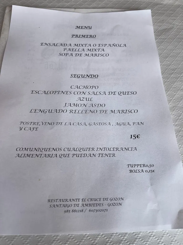 Menu_Restaurante El Cruce de Gozón_Gozón_image_1