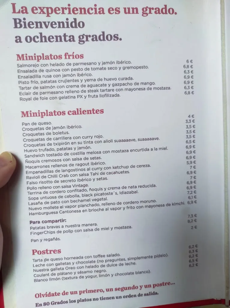 Menu_Ochenta Grados Malasaña_Grado_image_4