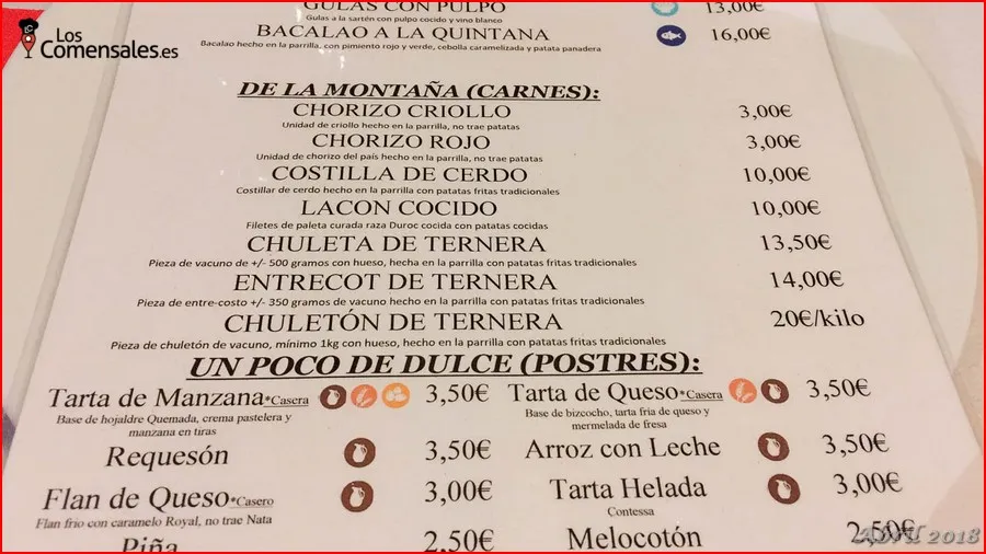 Menu_LA QUINTANA Galicia Restaurant_Coaña_image_1