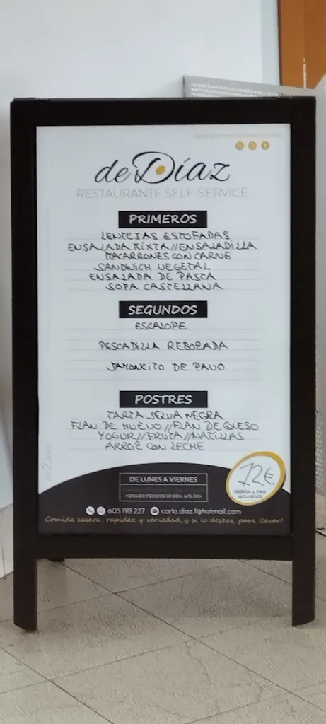 Menu_De Díaz, Restaurante Self-Service_Coaña_image_1