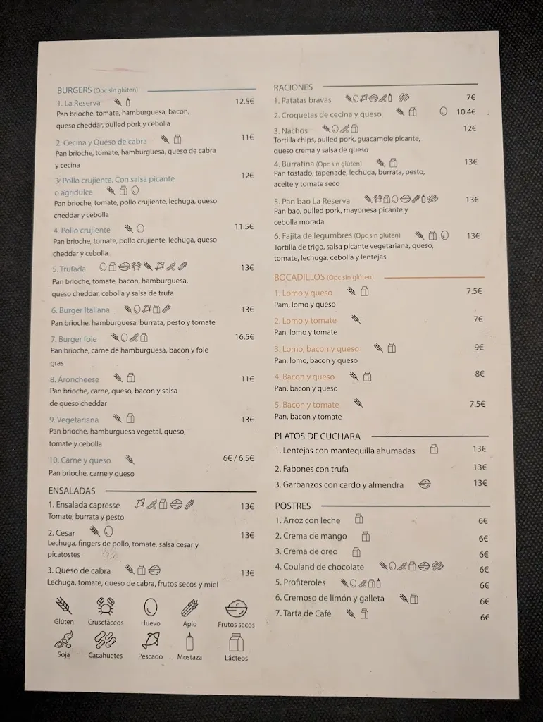 Menu_Chiringuito La Reserva_Coaña_immagine_1