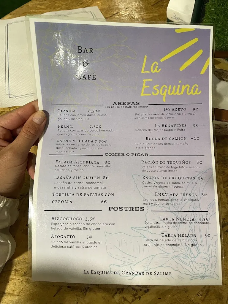Menu_Bar La Esquina_Grandas de Salime_image_2