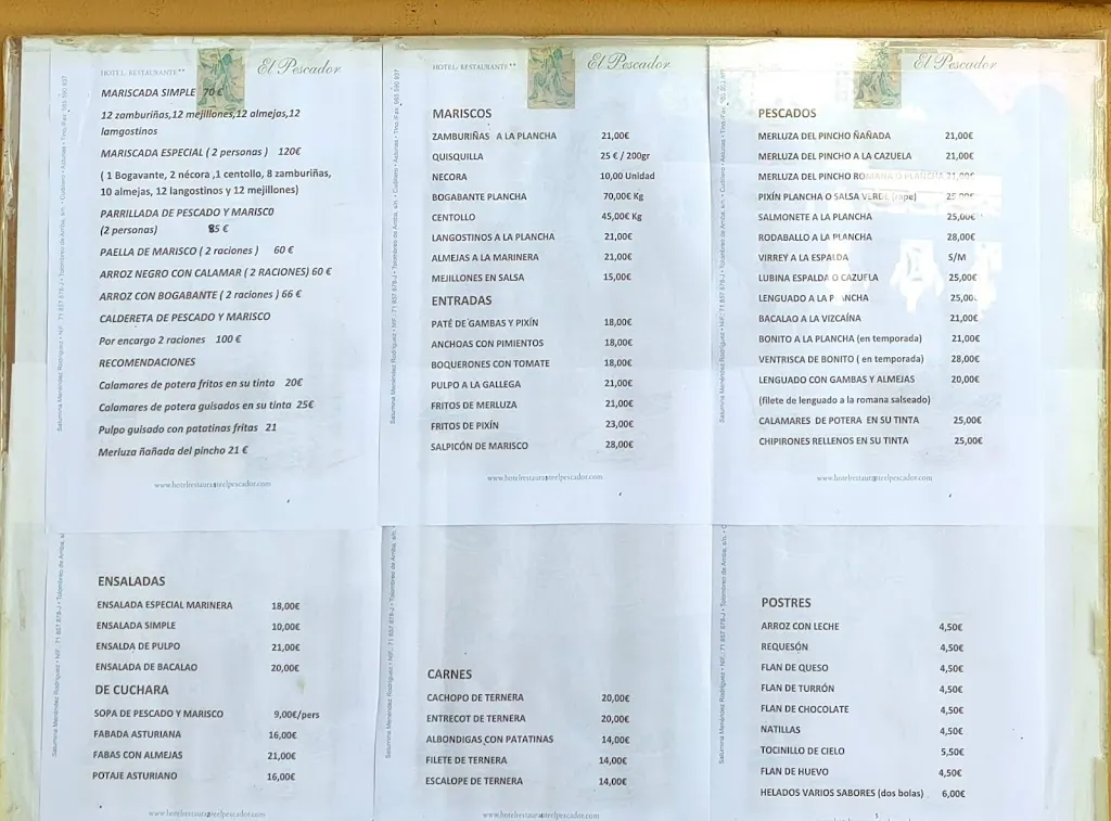Menu_El Pescador_Cudillero_image_4