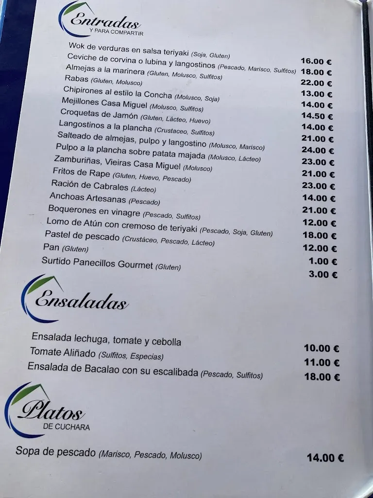 Menü_Restaurante Pensión Casa Miguel_Cudillero_Bild_2