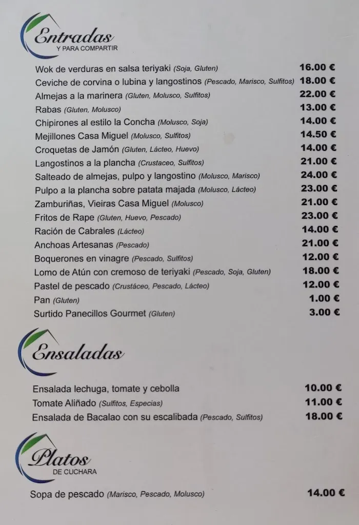 Menü_Restaurante Pensión Casa Miguel_Cudillero_Bild_3