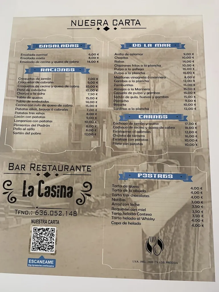 Menu_Bar Restaurante LA CASINA_Cudillero_image_4