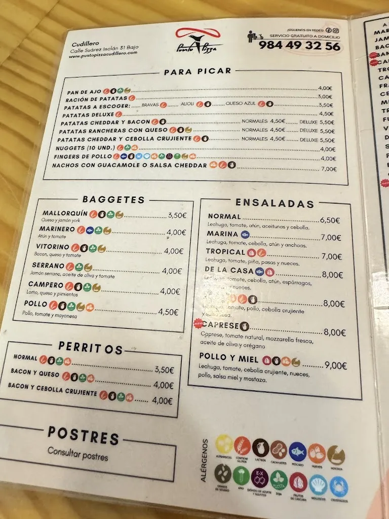 Menu_Punto Pizza Cudillero_Cudillero_immagine_4